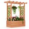 Solid Fir Wood Raised Garden Bed with Trellis and Hanging Roof Large Planter Box for Herbs and Flowers